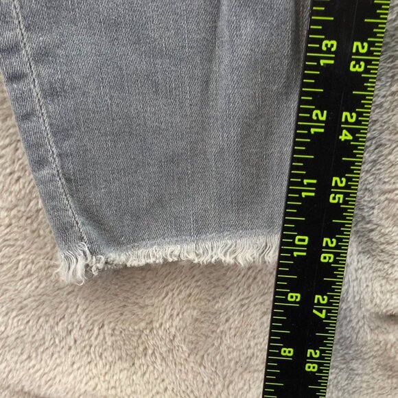 Loft Womens Jeans Size 28/6 Curvy Skinny High Rise Ankle Frayed Hem Gray Denim - Picture 6 of 16